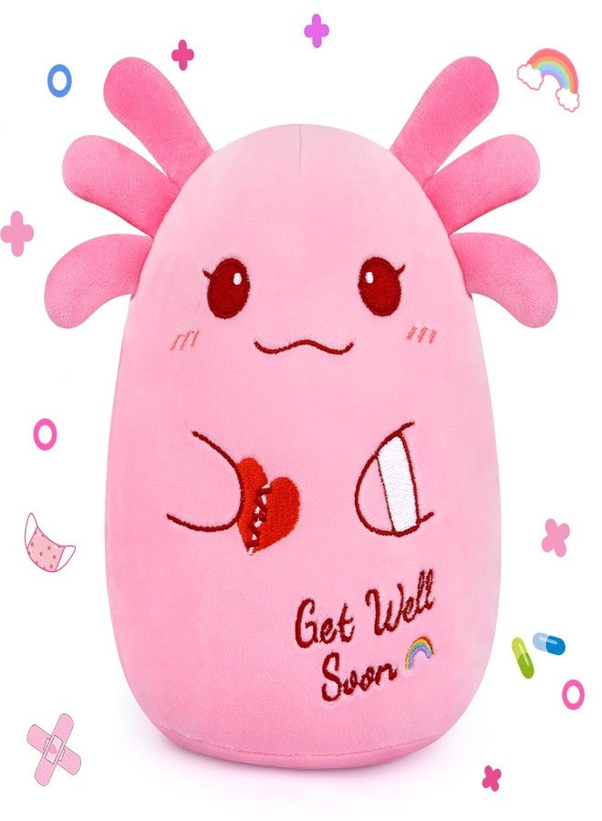 LSYDCARM Get Well Soon Axolotl Plush Toy, Pink Axolotl Get Well Soon Gift for Kids Women,Soft Stuffed Animal Cute Pink Huggable Pillow Kawaii Plushies Gift for Girls Boys - Image 1